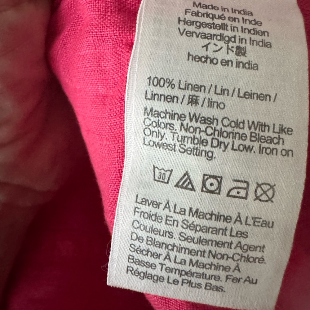 NWT J. Crew X BAIRD McNUTT 100% Linen Button-Down Shirt in HOT PINK, 6 - Picture 12 of 15